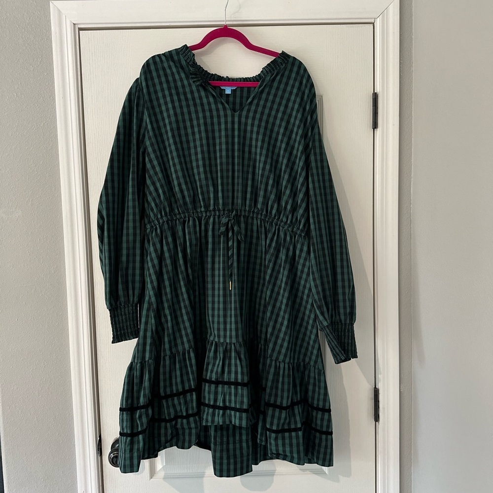 Draper James 3X Green and Black Gingham Dress - Picture 3 of 9